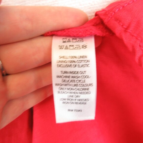 Cynthia Rowley Red Linen Midi Dress Size 6 - Picture 6 of 13